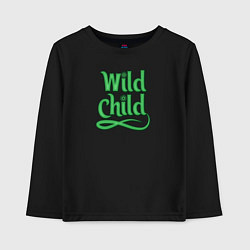 Лонгслив хлопковый детский Wild Child, цвет: черный