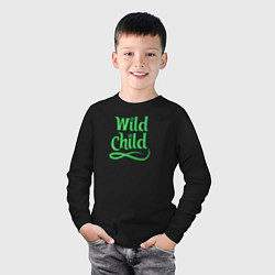 Лонгслив хлопковый детский Wild Child, цвет: черный — фото 2
