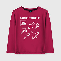 Лонгслив хлопковый детский Minecraft, цвет: маджента