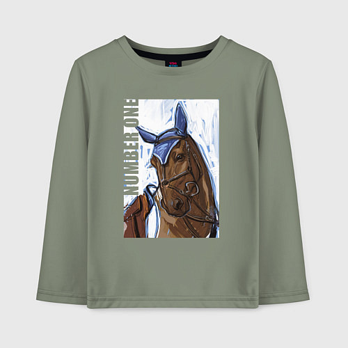 Детский лонгслив Number one / Авокадо – фото 1