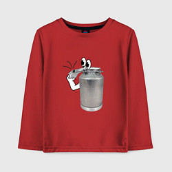 Лонгслив хлопковый детский Фляга свистит, цвет: красный