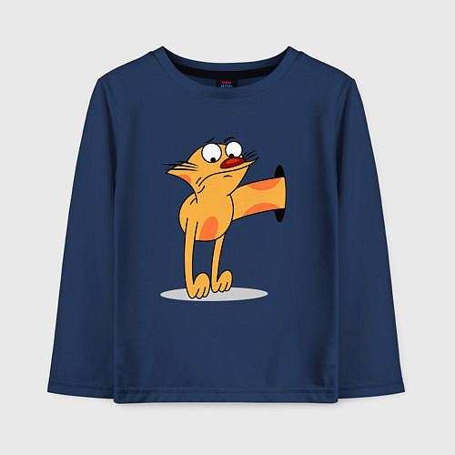 Детский лонгслив Котопес / Тёмно-синий – фото 1