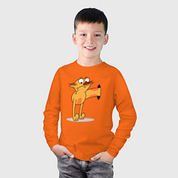 Лонгслив хлопковый детский Котопес, цвет: оранжевый — фото 2