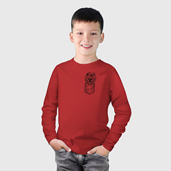 Лонгслив хлопковый детский Йорк в кармашке, цвет: красный — фото 2