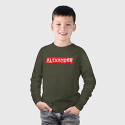 Лонгслив хлопковый детский АлександрAlexander, цвет: меланж-хаки — фото 2