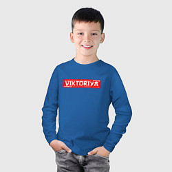 Лонгслив хлопковый детский ВикторияViktoriya, цвет: синий — фото 2