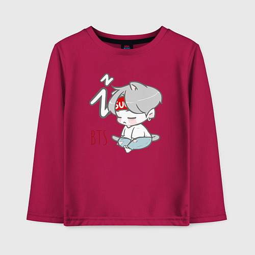 Детский лонгслив BTS sleep / Маджента – фото 1