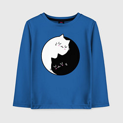Лонгслив хлопковый детский Yin and Yang cats, цвет: синий