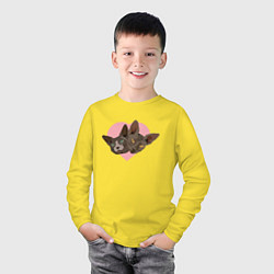 Лонгслив хлопковый детский Влюбленные сфинксы, цвет: желтый — фото 2
