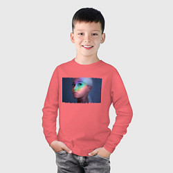 Лонгслив хлопковый детский Ariana Grande, цвет: коралловый — фото 2