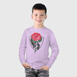 Лонгслив хлопковый детский Skull&Rose, цвет: лаванда — фото 2