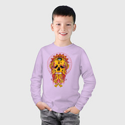 Лонгслив хлопковый детский Череп Art, цвет: лаванда — фото 2