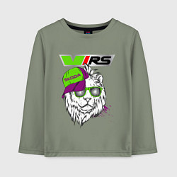 Лонгслив хлопковый детский Skoda RS Шкода РС Z, цвет: авокадо
