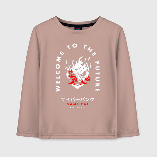 Детский лонгслив SAMURAI Cyberpunk 2077 / Пыльно-розовый – фото 1