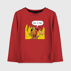 Детский лонгслив This is Fine