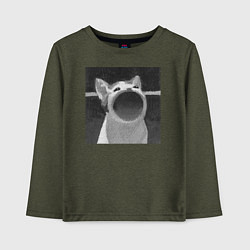 Детский лонгслив ЧБ Pop Cat