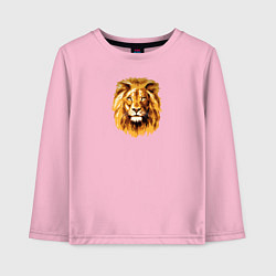 Лонгслив хлопковый детский Голова Льва, цвет: светло-розовый