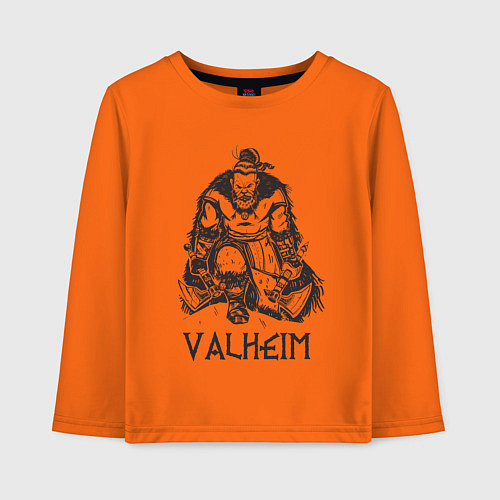 Детский лонгслив Valheim Викинг Берсерк / Оранжевый – фото 1