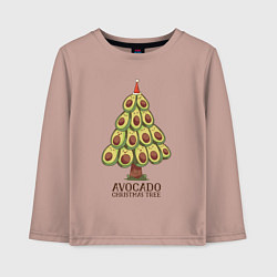 Лонгслив хлопковый детский Avocado Christmas Tree, цвет: пыльно-розовый