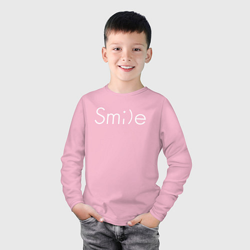 Детский лонгслив SMILE УЛЫБКА / Светло-розовый – фото 3