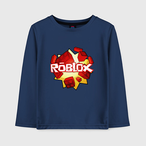 Детский лонгслив ROBLOX LOGO / Тёмно-синий – фото 1