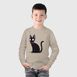 Лонгслив хлопковый детский Кот студии Гибли, цвет: миндальный — фото 2