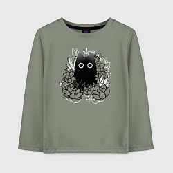 Детский лонгслив Cat in plants