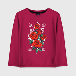 Лонгслив хлопковый детский РОЗЫ ROSES SMOKE, цвет: маджента