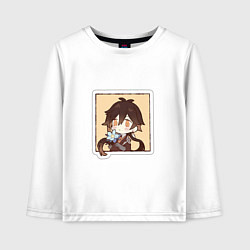 Лонгслив хлопковый детский Чжун Ли, цвет: белый
