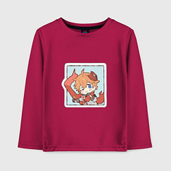 Лонгслив хлопковый детский Тарталья, цвет: маджента