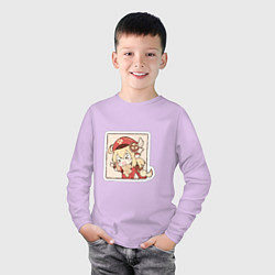 Лонгслив хлопковый детский Кли, цвет: лаванда — фото 2