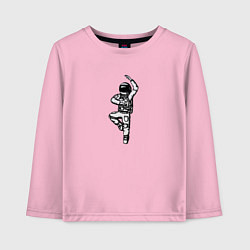 Лонгслив хлопковый детский Космонавт, цвет: светло-розовый