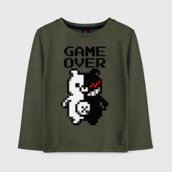 Лонгслив хлопковый детский MONOKUMA GAME OVER, цвет: меланж-хаки