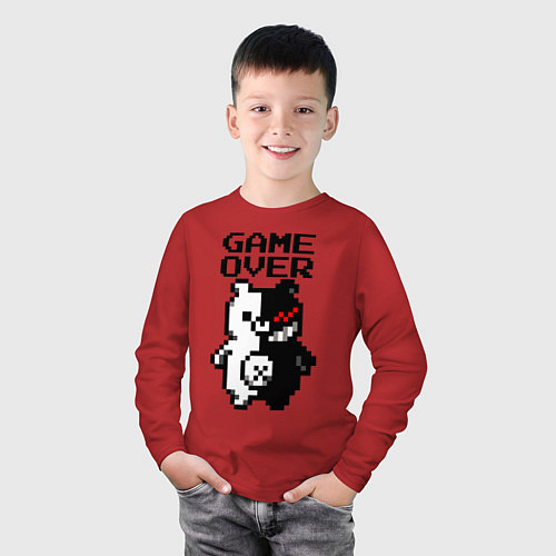Детский лонгслив MONOKUMA GAME OVER / Красный – фото 3