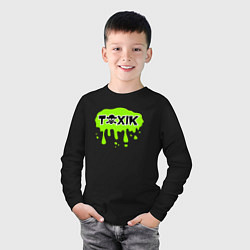 Лонгслив хлопковый детский Токсик toxik, цвет: черный — фото 2