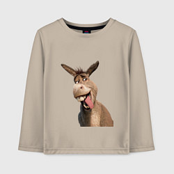 Лонгслив хлопковый детский Шрек: Осел, цвет: миндальный