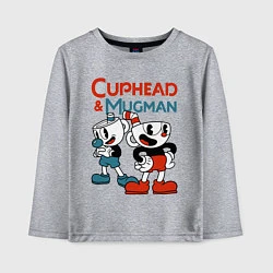 Лонгслив хлопковый детский Cuphead & Mugman, цвет: меланж