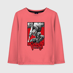 Лонгслив хлопковый детский BERSERK БЕРСЕРК, цвет: коралловый