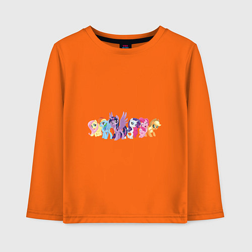Детский лонгслив Все пони / Оранжевый – фото 1