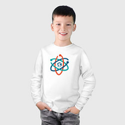 Лонгслив хлопковый детский Молекула, цвет: белый — фото 2