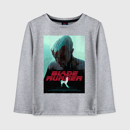 Детский лонгслив Слезы в дожде Blade Runner / Меланж – фото 1