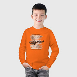 Лонгслив хлопковый детский Калифорния лето, цвет: оранжевый — фото 2