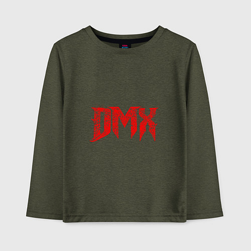 Детский лонгслив Рэпер DMX логотип logo / Меланж-хаки – фото 1