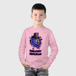 Лонгслив хлопковый детский Хищный джентльмен, цвет: светло-розовый — фото 2