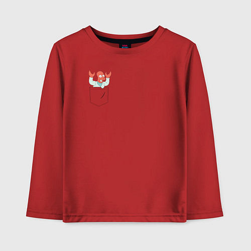 Детский лонгслив Zoidberg карман / Красный – фото 1