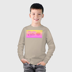 Лонгслив хлопковый детский Закатный Vice City, цвет: миндальный — фото 2