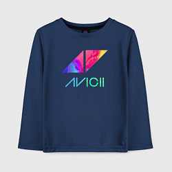 Лонгслив хлопковый детский AVICII RAIBOW, цвет: тёмно-синий