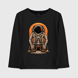 Лонгслив хлопковый детский Космонавт диджей - cosmo DJ, цвет: черный