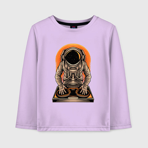 Детский лонгслив Космонавт диджей - cosmo DJ / Лаванда – фото 1