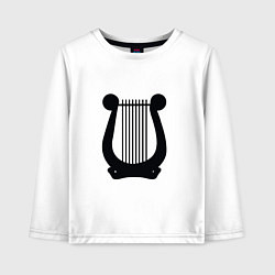Лонгслив хлопковый детский Музыкальный инструмент, цвет: белый
